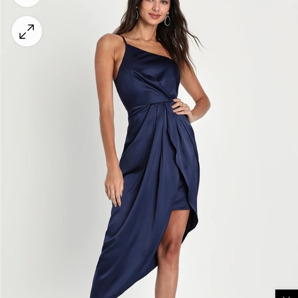 Satin once shoulder dress - Picture 4 of 4